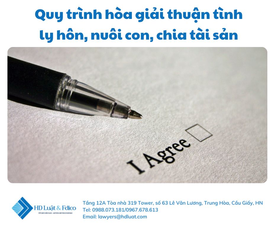 Quy trình hòa giải thuận tình ly hôn, nuôi con, chia tài sản